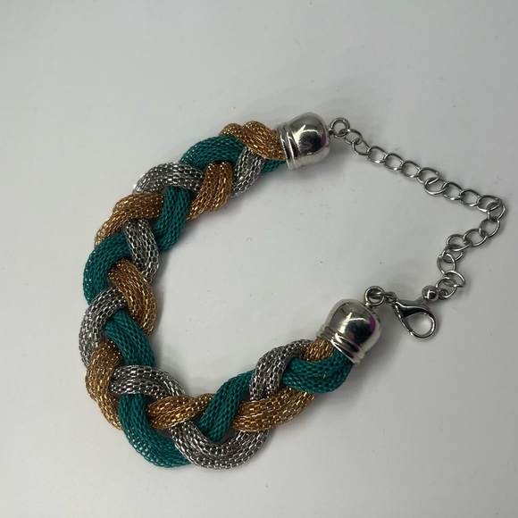 Cute bracelet green silver gold - Picture 1 of 7